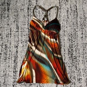 Mandee Orange Patterned Dress